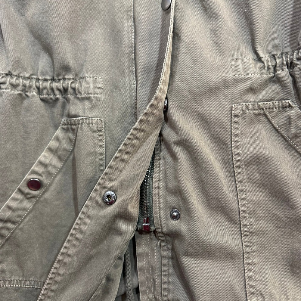 Velvet Graham Spencer M Olive Green Utility Anorak Jacket Hooded Drawstring Fall - Picture 4 of 10